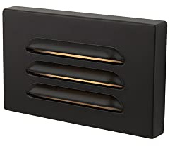 WAC Landscape Lighting, 5in 12V LED Horizontal Louvered Surface Mounted Indoor or Outdoor Step Light and Wall Light 3000K Warm White Built-in LED in Solid Brass Coated with Bronze