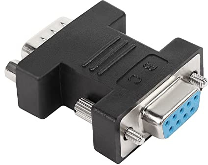 QIANRENON RS232 DB9 Female to Male Extender Connector Adapter DB 9 Pin Serial Converter, for Serial Communication Interface Devices, Black