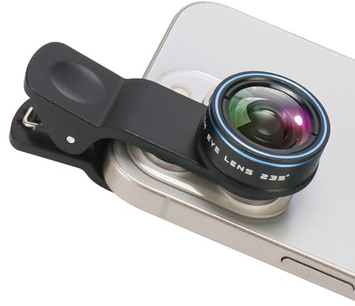 Fisheye Lens 235° Phone Camera Lens, Fish Eye Lens for iPhone 14 13 12 X XR Pixel Samsung Smartphone,Clip on Cell Phone，Funny Photos