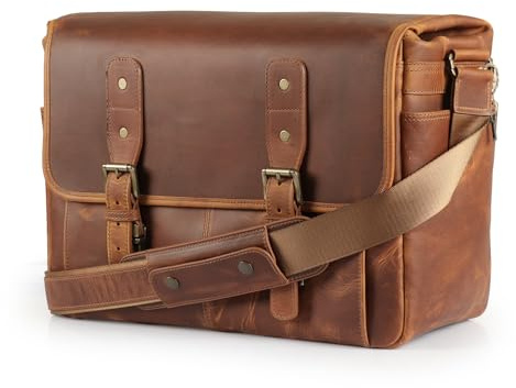 MegaGear MG2074, Bolso de Mensajero Unisex, Marrón, L