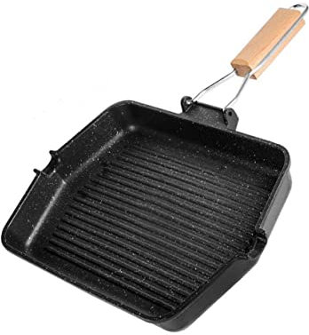 Alipis Sartén Grill Antiadherente Cuadrada Para Asar Pescado y Aperitivos Bandeja Para Hornear