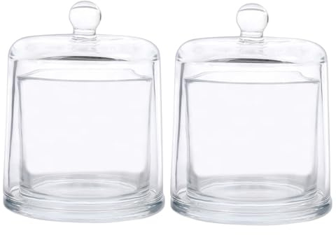 Mafagwre 2 cilindri in vetro per candele, portacandele in vetro con cupola, set di portacandele con bicchiere, portacandele in vetro per feste, matrimoni (trasparente)