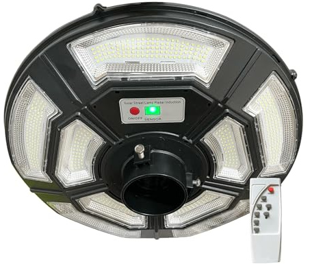 Locontifni Outdoor Street Light, Solar Powered, IP65 Waterproof, 750 LED Dusk to Dawn Landscape Lamp, Solar lamp Post Light Replacement with Remote for Lawn Pathway Driveway Yard(Pole Not Included)
