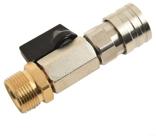 MeevrgR Robinet à boisseau sphérique haute pression en acier inoxydable avec coupleur rapide 1/4 M22, pression maximale 4500 psi, contrôle efficace du débit d'eau, compatible avec pulvérisateurs