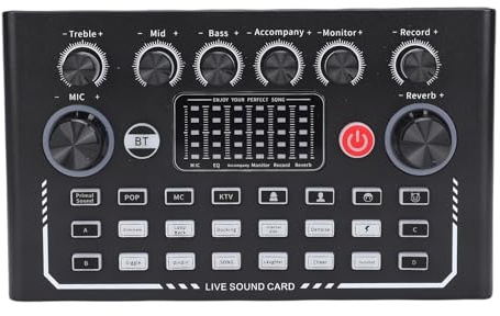 Annadue Paquete de Micrófono de Podcast, Mezclador de Audio de Tarjeta de Sonido en con Cambiador de Voz para PC en de la Transmisión de Juegos de Canto