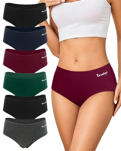 Desanlapi Underbyxor dam bomull 6-pack brasilianska trosor underkläder kvinnor andas trosor hipster flerpack bomull underkläder mjuka höfttrosor trosor S-XL