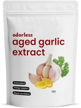 Åldrad vitlöksextrakt | Immunstöd| Luktfri vitlök,icke-GMO | 180 Räkna,1pcs