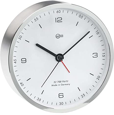 Barigo 601 Tisch Wanduhr mit Alarm Messing vernickelt stellen hängen Marine Mounting 104mm