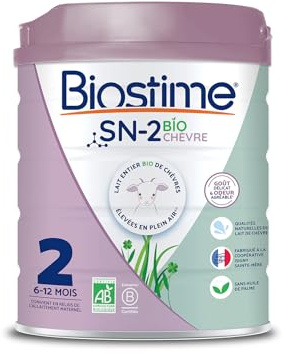 Biostime SN-2 Bio Lait infantile en poudre à base de lait de Chèvre 2ème Âge de 6 à 12 Mois 800g