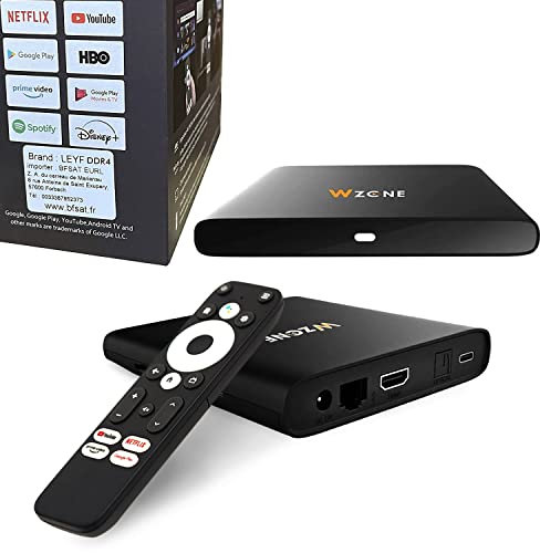 Leyf 4K Android TV Box Original Licensed by Google LLC and Netflix, Disney, Prime Video WiFi, Type-C, HDMI 2.1, USB 3.0, Ethernet, MicroSD/Smart Tv, Chromecast, YouTube