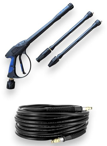 Juego de limpiador de alta presión para Kärcher K2-K7 Quick Connect – Pistola de alta presión M22 IG/AG con lanza Vario-Lance & 5 metros de manguera de repuesto con conector – hasta 280 bar y 150 °C