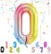 Luftballon mit Strohhalm 100cm-40 XXL Riesen Folienballon für Geburtstagsdeko Jubiläum, Helium Zahlenballon für Deko zum Party, Wiederverwendbare Folienballons - Gradient Zahlen 0 Luftballon