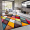 Paco Home Teppich Wohnzimmer Kinderzimmer Kurzflor Moderne 3D Optik Kariert Geometrische Muster, Grösse:200x290 cm, Farbe:Bunt 3