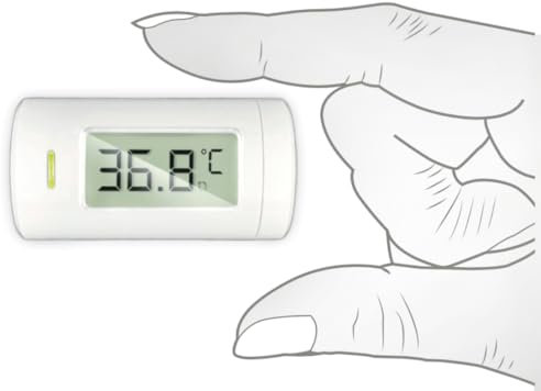 NORDITALIA, KFT-27 Termometro ad Infrarossi Tascabile, Dimensioni Ultra-compatte, Misura in 1 secondo Senza Contatto da 0-3cm, Batteria Inclusa, 20 memorie