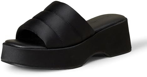 Amazon Essentials Damen Plateausandale Zum Hineinschlüpfen, Schwarz Satin, 41 EU