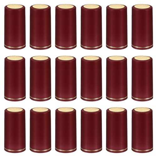 PATIKIL PVC Heat Shrink Cap with Tear Tab for Wine Bottle, 120 Pcs 30x60mm Wine Shrink Wrap Seals Sleeves Caps Shrink Top Cover Line for Wine Cellars Home Kitchen Use, Red