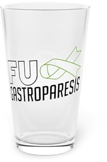 Teegarb Letter Blanket Hilarious Gastroparesis Gastric Stasis Sickness Overcomer Humorous Digestive System Illness Acknowledgement Pint Glass, 16oz 16oz