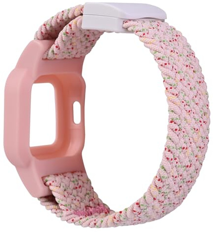 C2D JOY Nylon Braided Strap Compatible with Garmin Vivofit Jr. 3 Bands Watch Sport Clasp Wristband - Starlight Pink