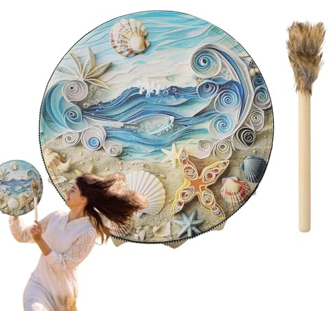 Handtrummor för vuxna, andligt instrument shaman handtrumma | trumma musikinstrument för meditation, slagverk med trumpinne för musikälskare
