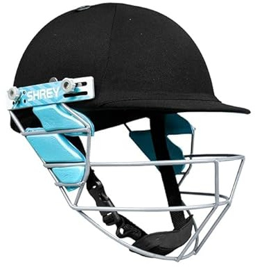 Shrey Casco da cricket Star Steel 2.0, griglia regolabile, leggero e resistente, per adulti, ragazzi, ragazzi (nero, M)
