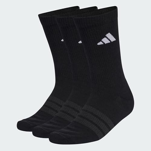 adidas Unisex adulto CUSHIONED SPORTSWEAR CREW SOCKS 3 PAIR PACK, black/black/white, 34-36