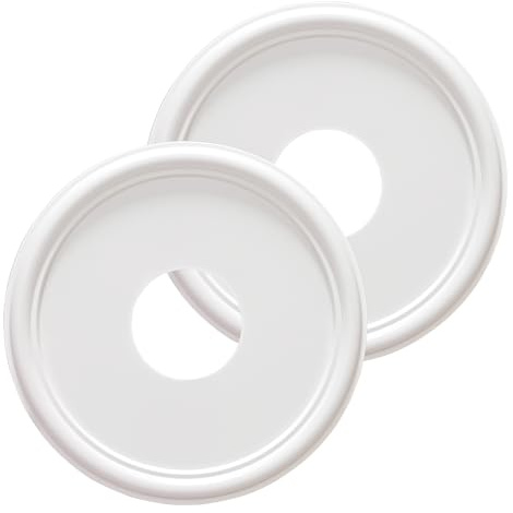 ELFCAB Molded Nylon Ceiling Medallion for Light Fixtures and Ceiling Fans White 13OD x 4ID x 1-1/8P (Fits Canopies up to 10-1/2)