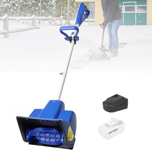 Pala quitanieves inalámbrica ligera, quitanieves eléctrica de mano con baterías extraíbles y 1 cargador, pértiga telescópica de 93-15 cm, quitanieves recargable para exteriores con alcance 1Battery
