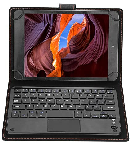 BONKZEBU Ultratunt Touchpad-tangentbord för 7/8-tums Tablet PC, 75-timmars Funktion, Skyddande Fodral för/iOS/