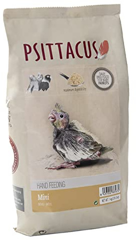 Psittacus Mini hand-feeding 350 g | Pappa da imbecco per calopsitte, altri piccoli Cacatua, parrocchetti e conuri (Aratinga) | Alimento premium per uccelli, 100% no-GMO