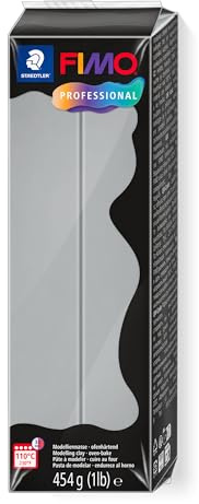 STAEDTLER 8041-80 ST FIMO professional ofenhärtende Modelliermasse (Großblock 454g (1 lb)) Farbe: delfingrau, Grau