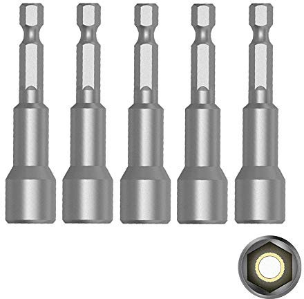 Porte Embout Magnetique, 10 mm 1/4 Hexagonal Douille Visseuse avec Rainure à Changement Rapide pour Perceuse Main électrique/Perceuse Lithium/Tournevis Pneumatique/Embout Visseuse a Choc - 5 Pcs
