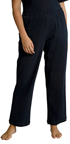 Ulla Popken Damen Pyjamahose, einfarbig, gerades Bein Pyjamaunterteil, Outerspace, 50/52