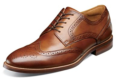 Florsheim Men's Rubano Wingtip Oxford, Cognac, 9 Medium