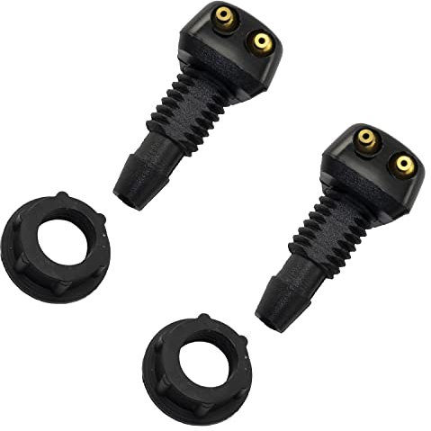 AERZETIX - C64593 - Lot de 2 Buses/gicleurs pulvérisateurs universelle d'essuie-glace - en plastique - couleur noir - pare-brise lave-glace lavage visibilité voiture vitre essuyage véhicule jet d'eau