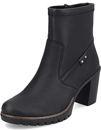 Rieker Damen Klassische Stiefeletten Y2558, Frauen Stiefeletten,Winterstiefeletten,Winterschuhe,warm,gefüttert,Boots,schwarz (00),41 EU / 7.5 UK
