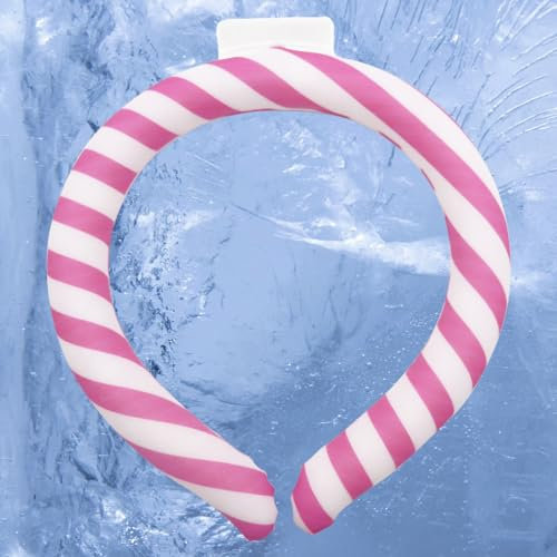 Tubo Di Raffreddamento Per Collo, Fasce Indossabili Con Refrigerante Riutilizzabile, Impacco Freddo Termico (Rosa)