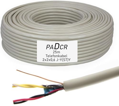 Câble de téléphone JYSTY - Câble de téléphone - 2 x 2 x 0,6, 25 m