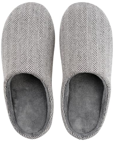 HIDARLING Zapatillas de estar por casa para mujer y hombre con espuma de memoria con suela de goma antideslizante, suaves y mullidas, cómodas para interiores y exteriores, Negro , 40/41 EU