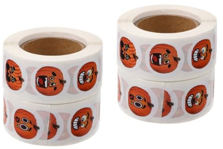 TEHAUX 4rollen Halloween Aufkleber Für Partydekoration Mit Lustigen Und Gruseligen Designs Selbstklebende Etiketten Für Geschenktüten Und Umschläge Für Bastelprojekte