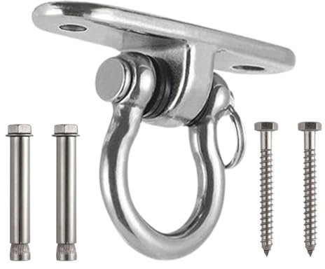 Supports de balançoire – Support de balançoire robuste en acier inoxydable 304, de fixation de balançoire de toit, crochet rotatif à 360° pour terrasse, aire de jeux, jardin | Accès à un sha