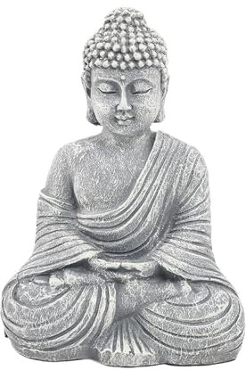 jopiuieo Petite statue de Bouddha – Statue de Bouddha assis en résine de 21,8 cm | Décoration zen spirituelle peinte à la main pour intérieur ou extérieur yoga jardin