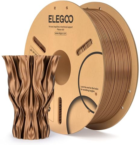 ELEGOO Metal PLA Filament 1.75mm Copper 1KG, Metallic Shiny 3D Printer Filament with Actual Metal Filled, 1kg Spool(2.2lbs) Fits for Most FDM 3D Printers