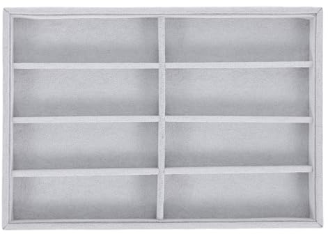 Gatuida Organizador de Gafas de Sol Bandeja de Terciopelo para Joyas 8 Rejillas 35x24x3cm Gris Soporte Expositor de Relojes Collares Bisuteria en Cajones Armario Coleccionistas Mujer Vestidor