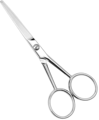 VINTORKY Forbici per Barba Antiscivolo in Acciaio Inossidabile con Denti Piccole Forbici Cosmetiche per Sopracciglia Uomo e Cura Barba Precisa