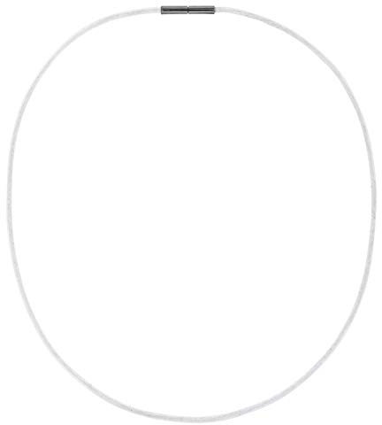 Auroris Echtleder Kette 2 mm Farbe: weiß, mit Tunnel-Drehverschluss aus Edelstahl, Länge wählbar / 45 cm