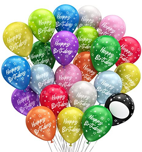 Palloncini Compleanno • 15 Pezzi • Prodotto in Europa • Palloncini Ecologicidi alta qualità • 100% Lattice naturale • Ø34 cm • Clima neutro • Palloncini buon compleanno• Happy Birthday palloncini