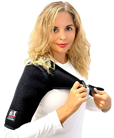 IRUFA 3D atmungsaktiv Abstandsgewirke Schulterbandage AC Joints, Schulterschmerzen, arthritische Schultern Schulterstütze Schmerzlinderung, Einzelschulterstütze für Rotatorenmanschettenbandage