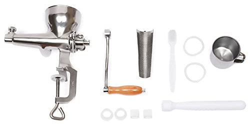 Exprimidor manual de acero inoxidable para frutas, trigo, hierba, con recogedor de zumo, mortero y filtro de repuesto para exprimir zumo de verduras, apio, carbón verde, espinacas, perejil, granada