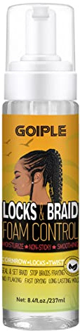 Braid Foam Control Braid Mousse for Braids Twist, Locs, No Flake Extra Hold High Shine Style and Moisturizes, Hair Braiding Mousse for Braids Lightweight Easy to Apply 8fl oz