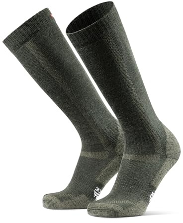 DANISH ENDURANCE Calze Lunghe Trekking in Lana Merino, Calzettoni Anti Vesciche, da Uomo e Donna, 1 o 3 Paia, Verde, 43-47